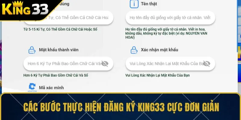 Các bước thực hiện đăng ký KING33 cực đơn giản